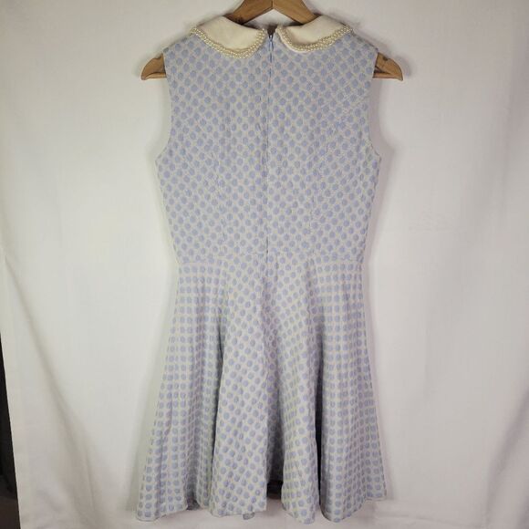 Baby Blue and White Polka Dot Peter Pan Collar Dress - Picture 5 of 11